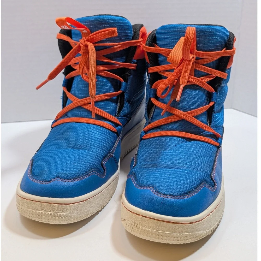 Lange Podium Soft Shoe Blue Orange High Top Après Ski Boots Mens/Youth 5.5 US